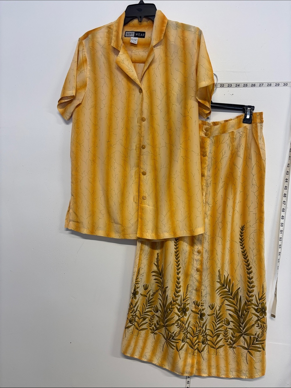Yellow A-Line Skirt Set — Botanical Print set